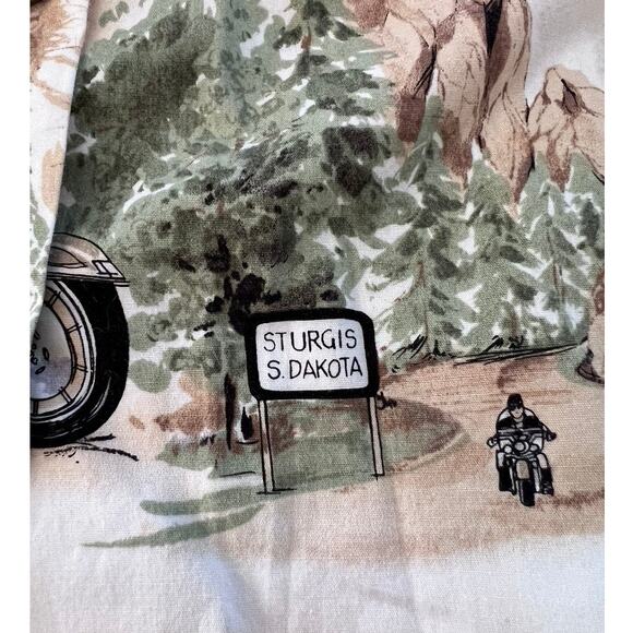 Vtg Harley Davidson Button Front Shirt USA Made 100% Cotton Road Trip Motorcycle - Picture 9 of 11